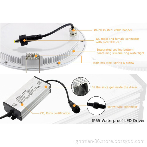 IP44 IP54 IP65 Waterproof LED Ceiling Panel Lights - 4inch, 6inch, 9inch Indoor Recessed Downlights